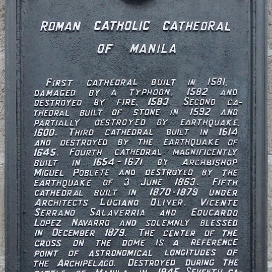 Roman Catholic Cathedral of Manila historical marker