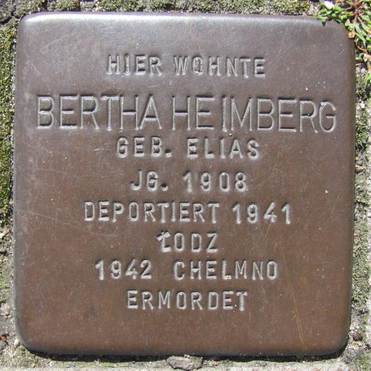 Stolperstein dedicated to Bertha Heimberg