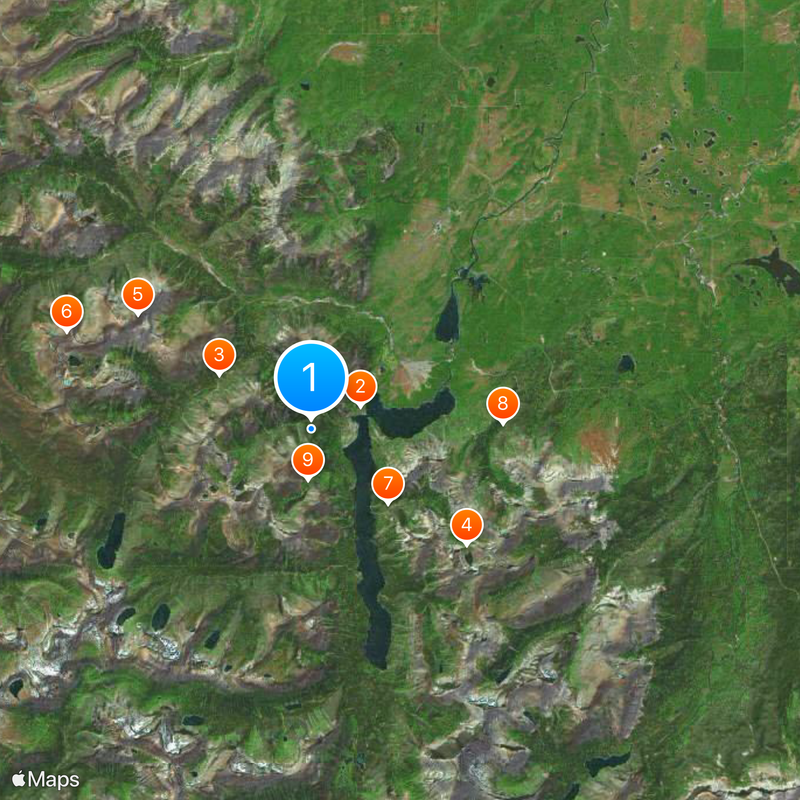Park Narodowy Waterton Lakes Mapa