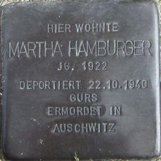 Stolperstein dedicated to Martha Hamburger