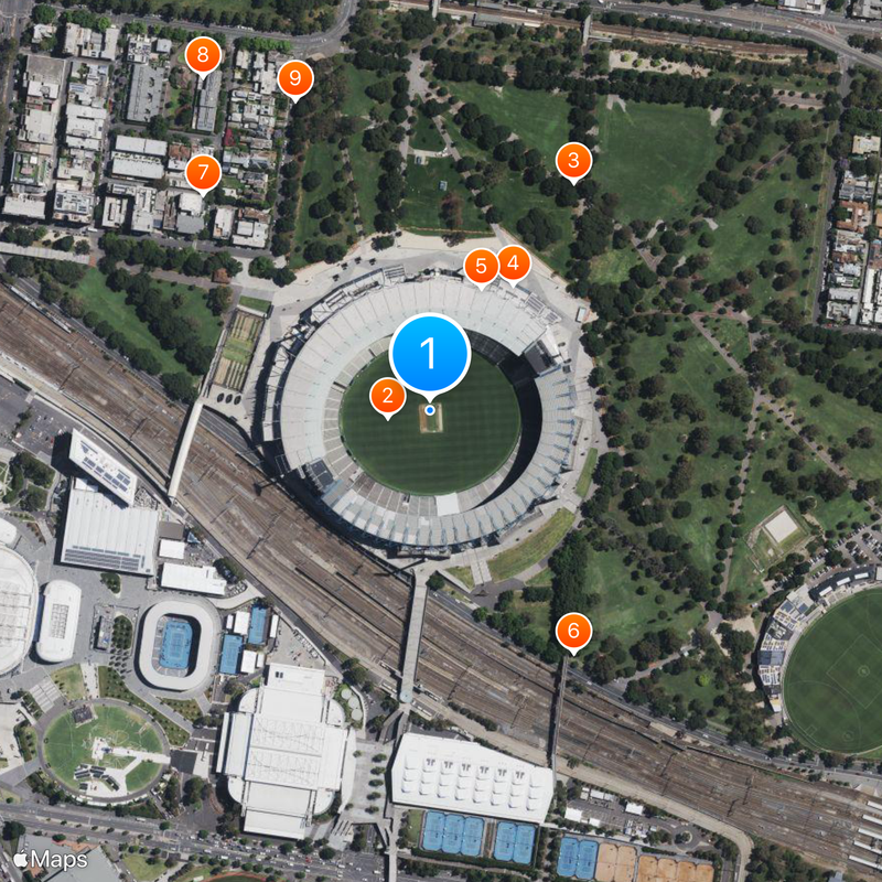 Melbourne Cricket Ground Karte