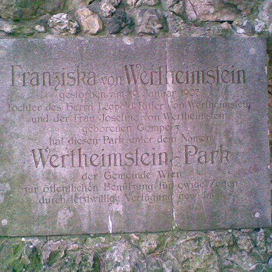 Franziska von Wertheimstein monument, Wertheimsteinpark