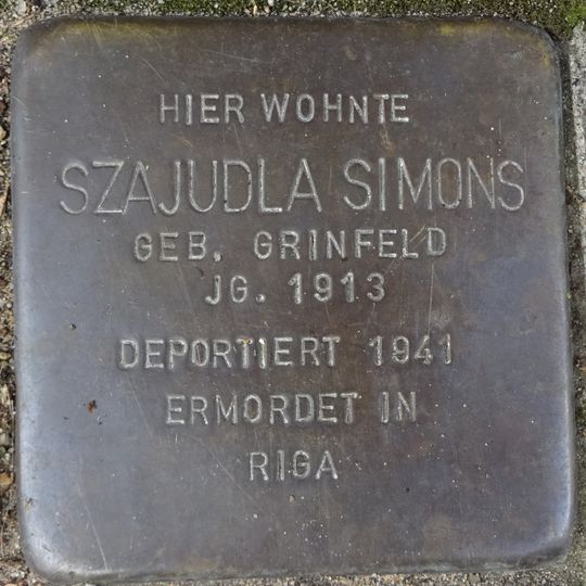 Stolperstein en memoria de Szajudla Simons