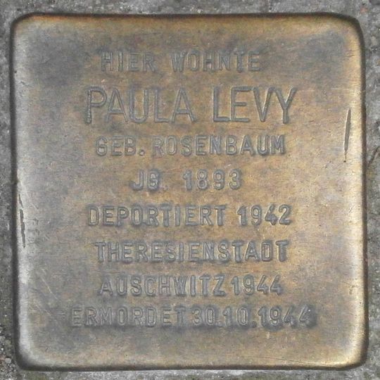 Stolperstein dedicated to Paula Levy