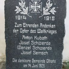 Deska z pomníku padlým v Úštěku u synagogy