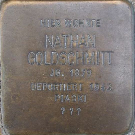 Stolperstein en memoria de Nathan Goldschmitt