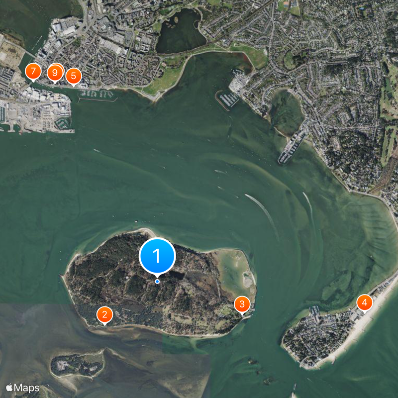 Brownsea Island Karte