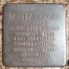 Stolperstein dedicated to Moritz Kayser