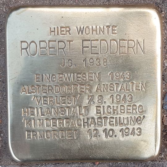 Stolperstein en memoria de Robert Feddern