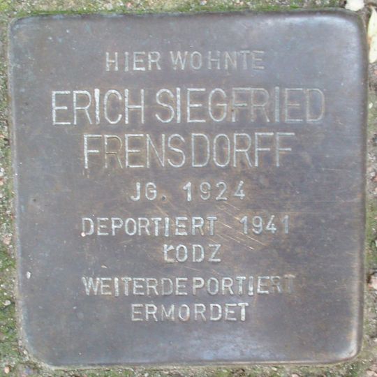 Stolperstein dedicated to Erich Siegfried Frensdorff