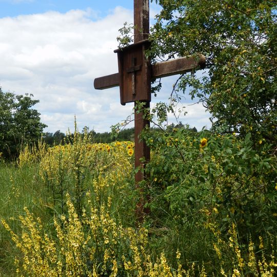 Holzkreuz am Weg Wanzenau - Wolfshof