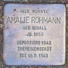 Stolperstein dedicated to Amalie Röhmann