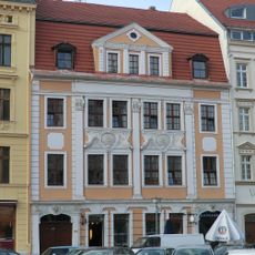 Stock exchange hall; Residential building in closed development, with restaurant Obermarkt 24