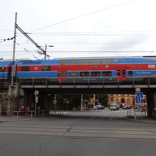 Railway bridge over Vyšehradská street
