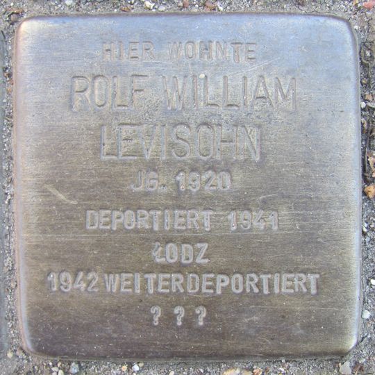 Stolperstein en memoria de Rolf William Levisohn
