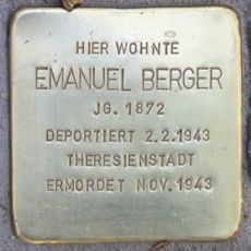 Stolperstein dedicated to Emanuel Berger