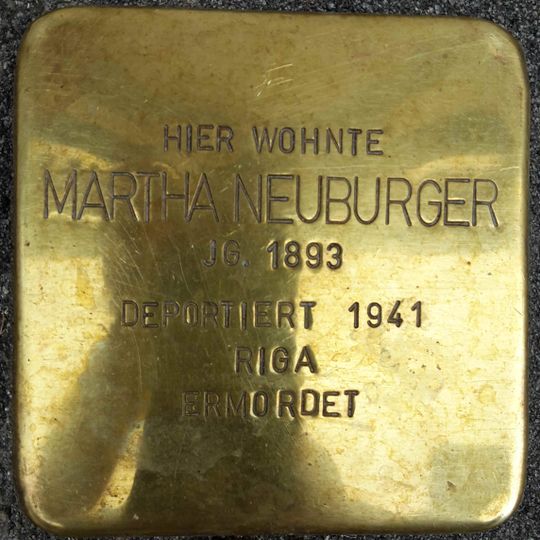 Stolperstein dedicated to Martha Neuburger