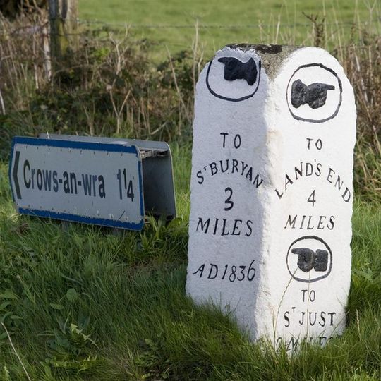 Brea Milestone On B3306 South East Of St Just Aerodrome