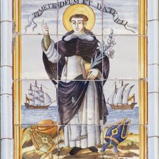 Ceramic panel of Saint Vincent Ferrer at Eixida a Artana street