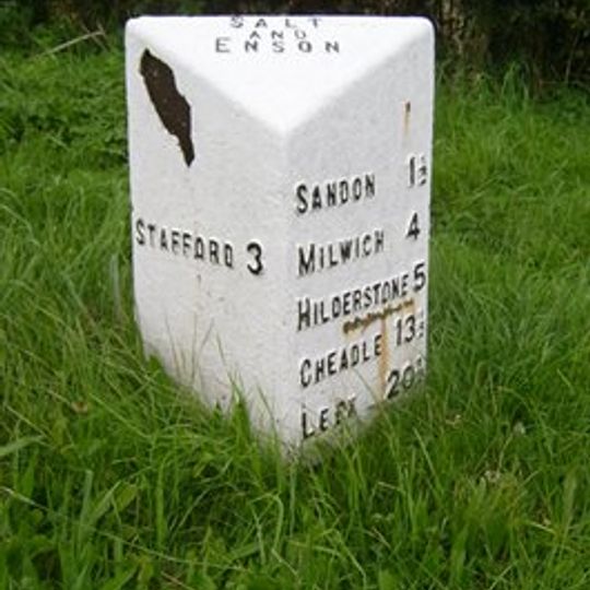 Milepost, jct of C road to Hopton Heath