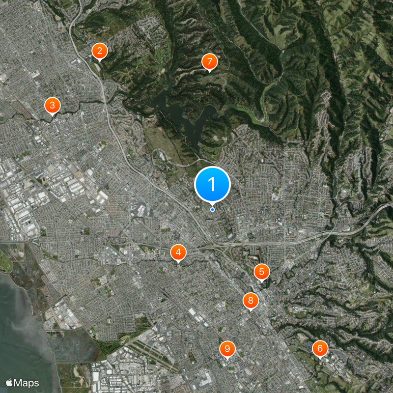 Area code 510 Map