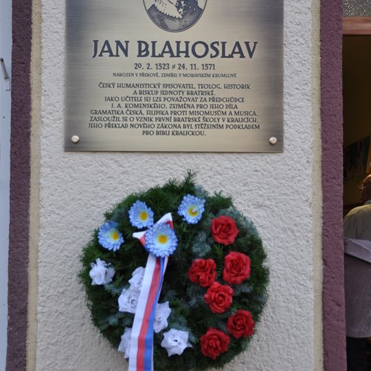 Pamětní deska Jana Blahoslava