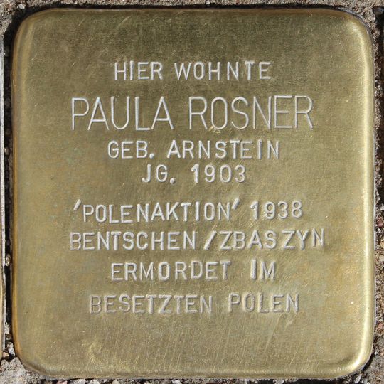 Stolperstein dedicated to Paula Rosner