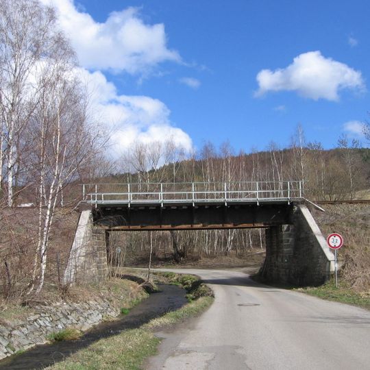 Železniční most přes Živný potok a Mlýnskou ulici v Prachaticích