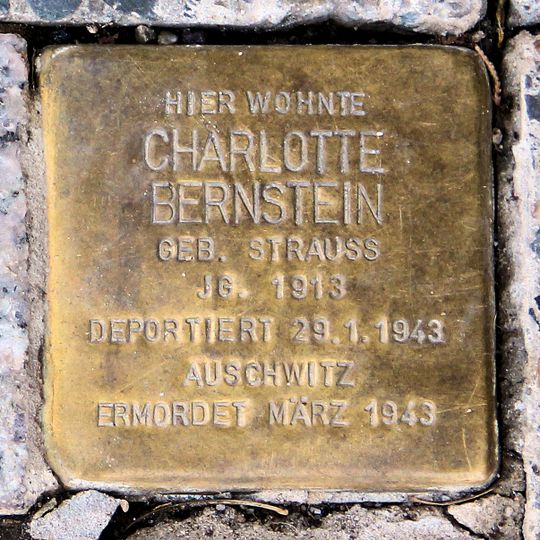 Stolperstein dedicated to Charlotte Bernstein