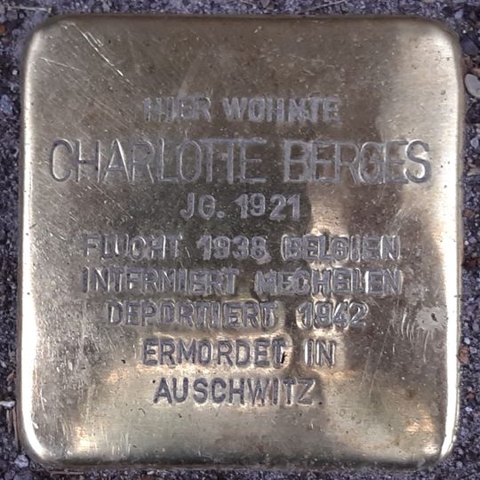 Stolperstein dedicated to Charlotte Berges