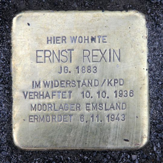 Stolperstein à la mémoire d’Ernst Rexin
