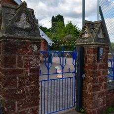 Wall To Schoolyard Including Gate-Piers
