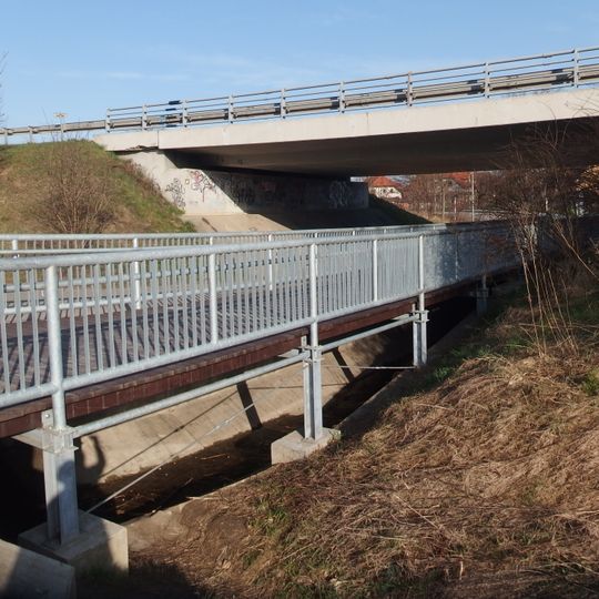 Most silnice I/50 přes spojku Dělnická - Bajovec a přes Mlýnský potok v Uherském Brodě