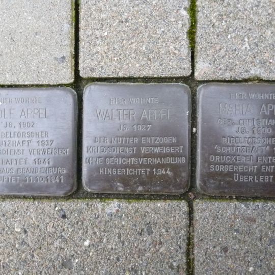 Stolperstein en memoria de Walter Appel