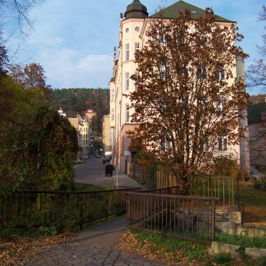 Lávka Jeronýmovy ulice přes Jílovský potok v Děčíně