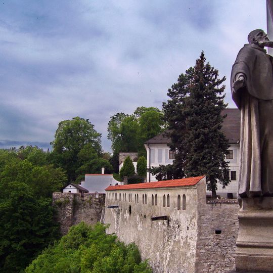Statue of Felix of Cantalica on the Cloak Bridge in Český Krumlov