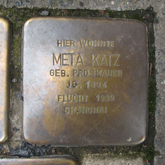 Stolperstein à la mémoire de Meta Katz