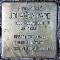 Stolperstein en memoria de Johanna Pape