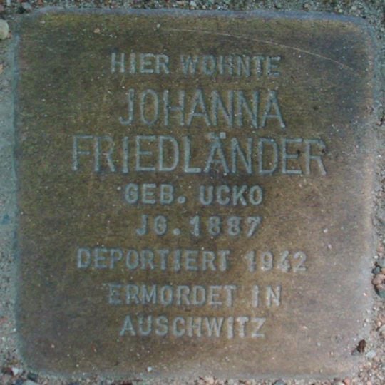 Stolperstein en memoria de Johanna Friedländer