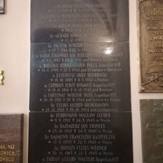 Commemorative plaque dedicated to the fallen and murdered Franciscans from the Province of the Assumption of the Blessed Virgin Mary in Katowice