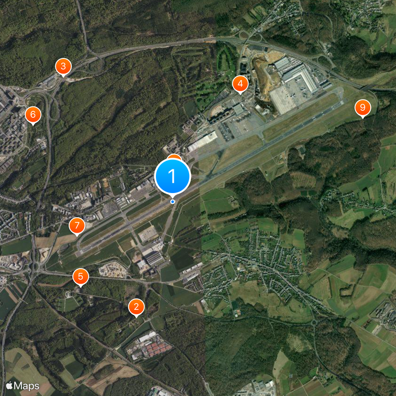 Aeroporto Internacional de Luxemburgo-Findel Mapa