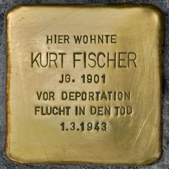 Stolperstein en memoria de Kurt Fischer