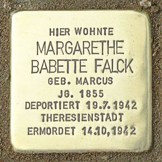 Stolperstein dedicated to Margarethe Babette Falck