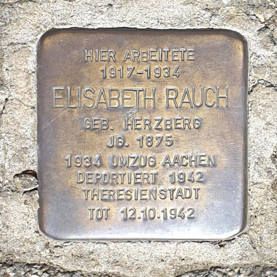 Stolperstein em memória de Elisabeth Rauch