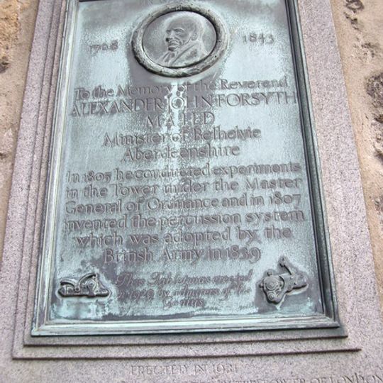 Commemorative plaque to Alexander John Forsyth