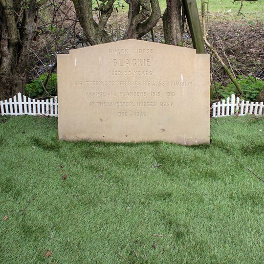 Gravestone of Blackie the war horse