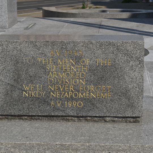 Základní kámen  k pomníku americké armády