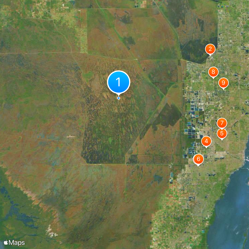 Draining and development of the Everglades Map
