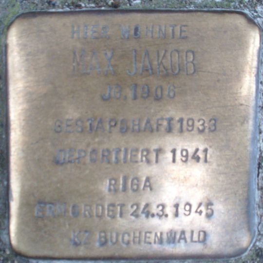 Stolperstein en memoria de Max Jakob