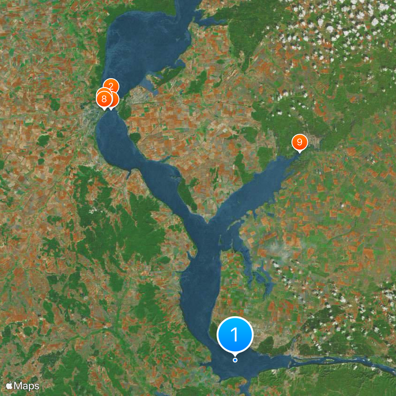 Kuybyshev Reservoir Map